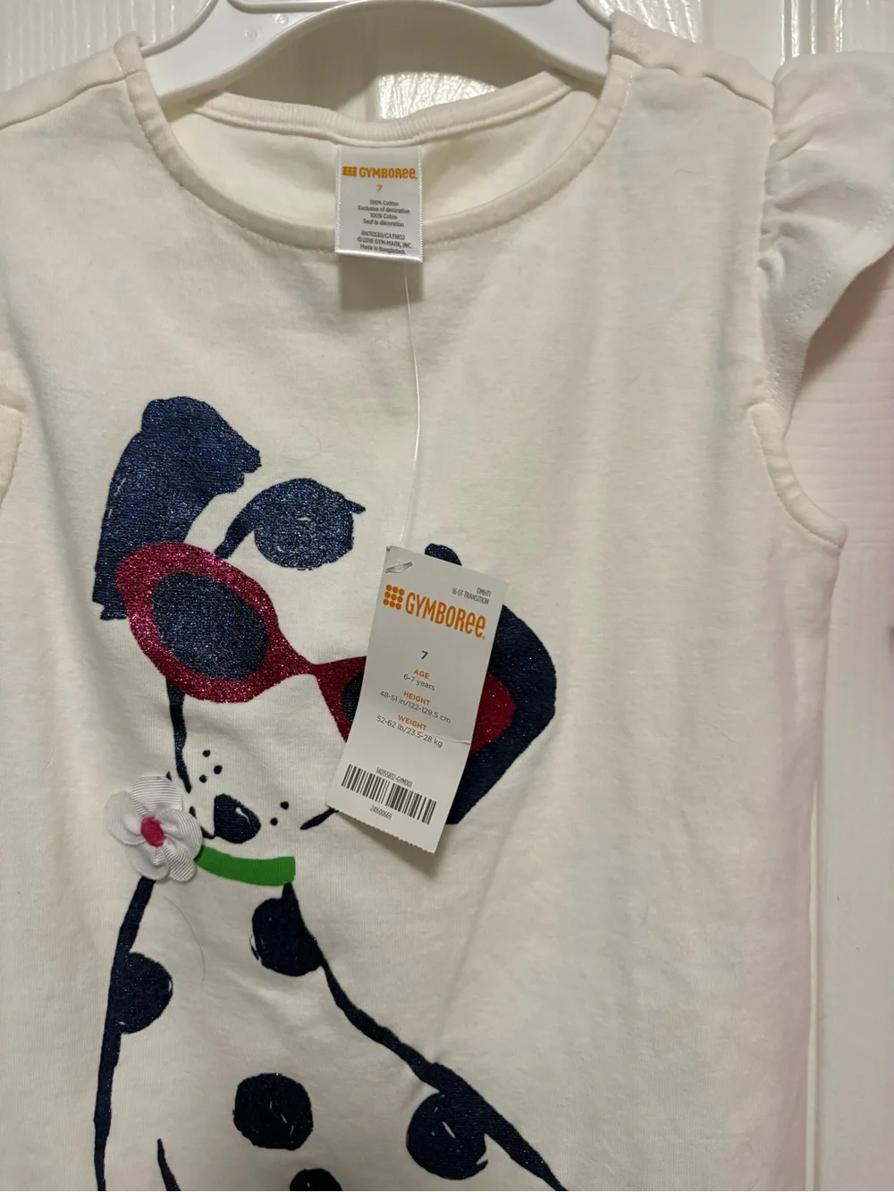 *Gymboree New Lot of 2 Pink & White Graphic Prints Sz 7 Short Sleeve Shirts #IR